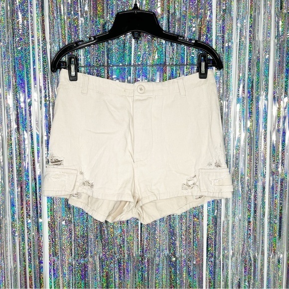 Carmar Tan Distressed Cargo Shorts Size 12 - Picture 1 of 7